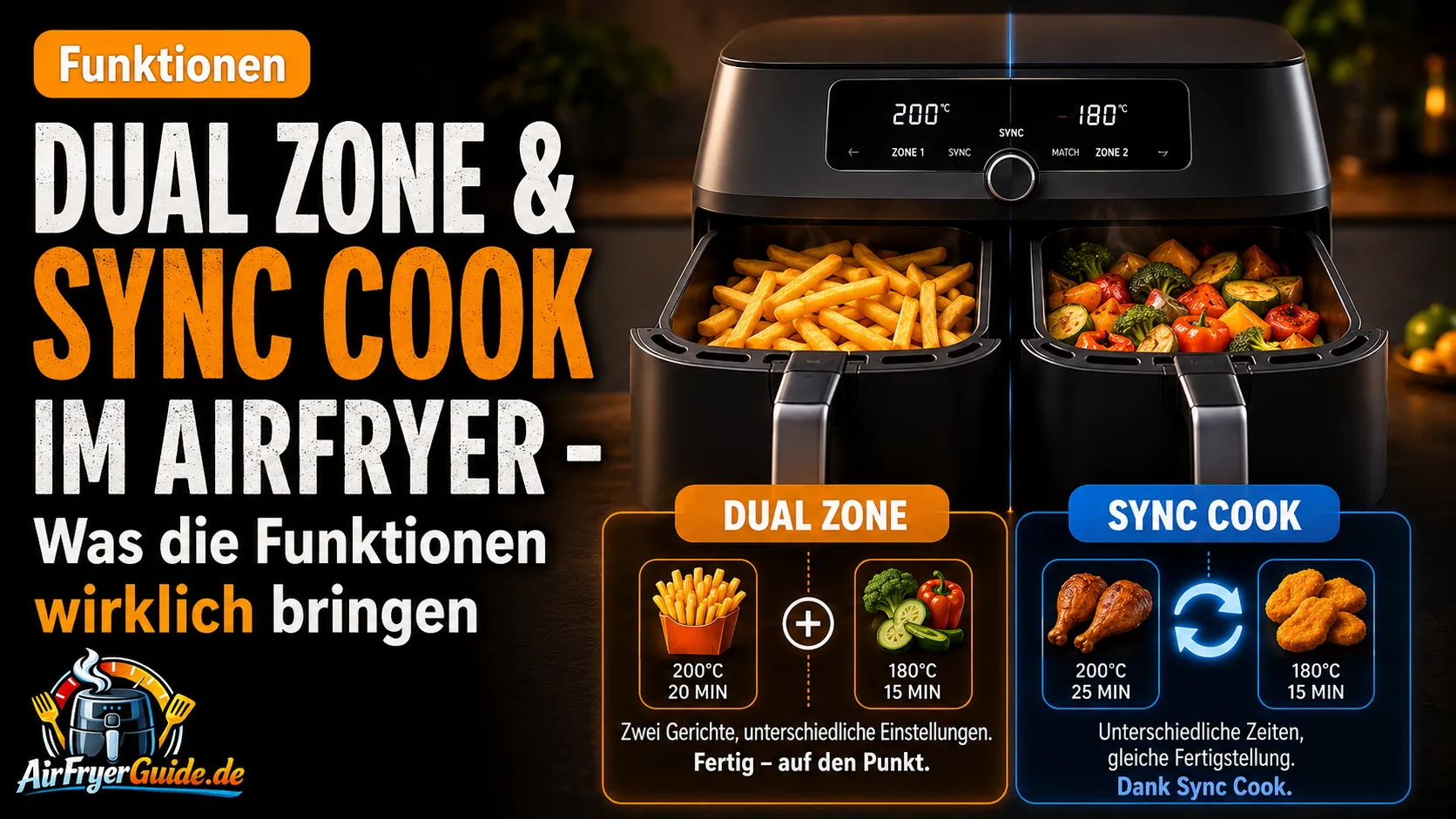 Dual Zone & Sync Cook im Airfryer - Was die Funktionen wirklich bringen