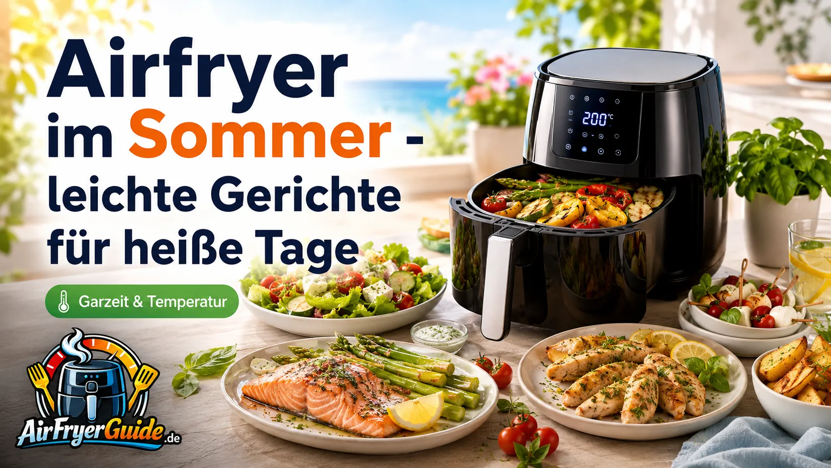 Airfryer im Sommer mit leichten Gerichten, frischem Gemüse und schnellen Ideen für heiße Tage