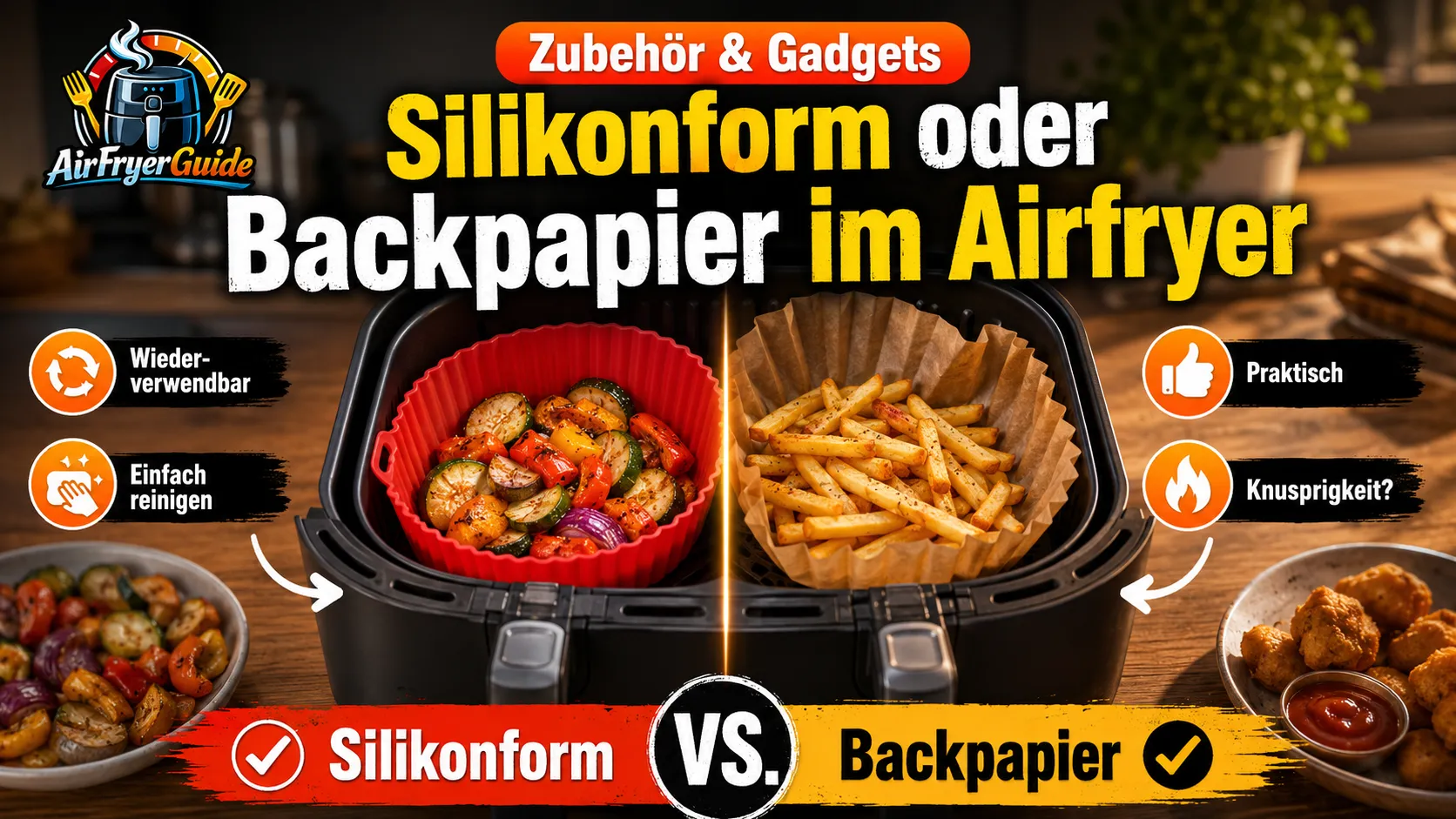 Silikonform oder Backpapier im Airfryer - was sorgt für bessere Luftzirkulation?