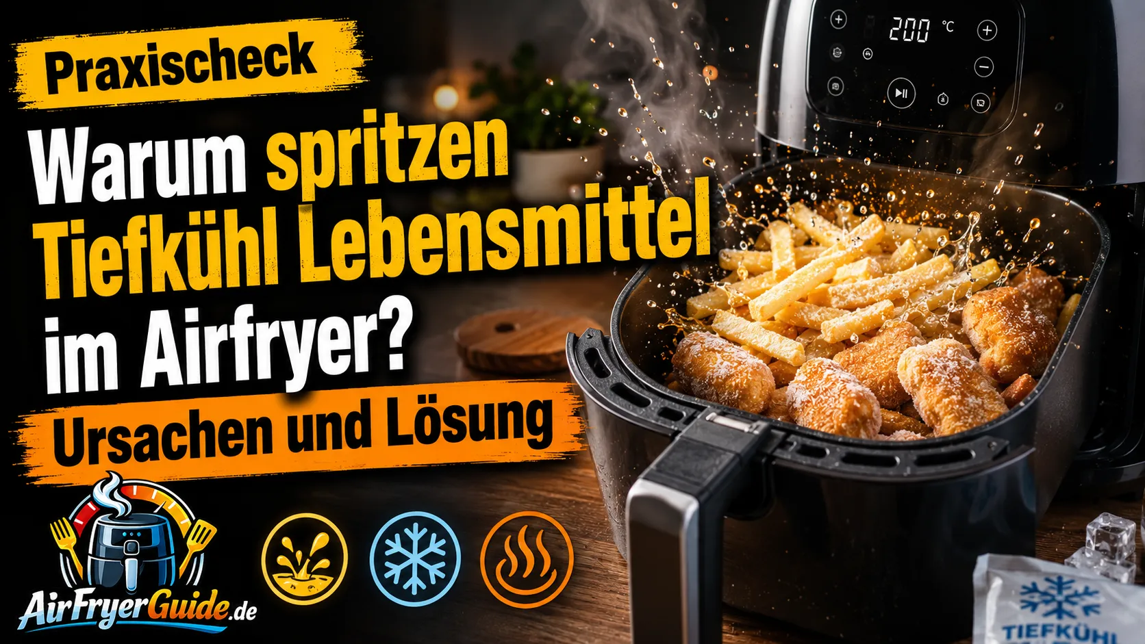 Warum spritzen TK Lebensmittel im Airfryer? Ursachen und Lösung