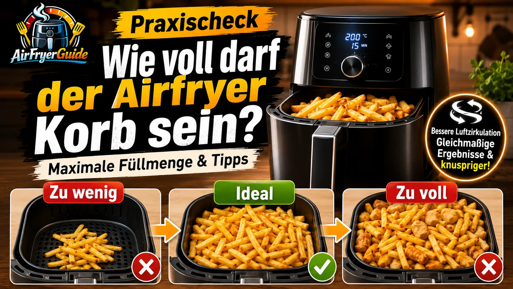 Wie voll darf der Airfryer Korb sein? Maximale Füllmenge & Tipps